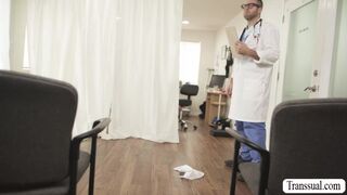 Trans cummer gives professional doctor probing