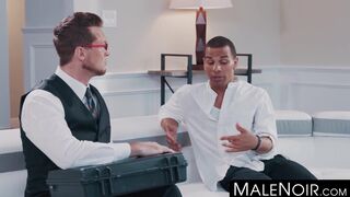 MaleNoir.com - Handsome businessman gets his ass plowed by young hunky black stud har