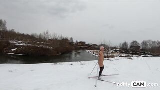 Nude Skiing Solo Female With Tattoos