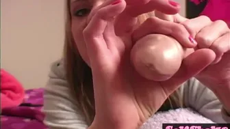 Premium GFs - Hot Blonde Blowjob A Dildo For Tryout.