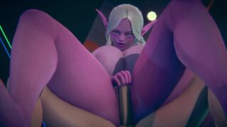 Purple Elf is grinding on Cock | 3D Hentai