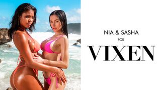 Vixen - Great-looking hotties Nia Nacci and Sasha Rose are enjoying FFM