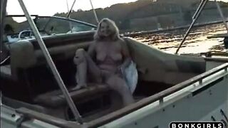 Blonde Beach Babe Adele's Boat Adventure