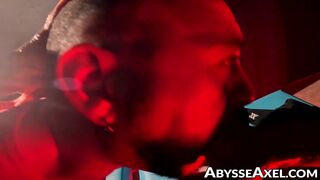 Hungry Axel Abysse took mouth fisting and double anal punches at the back of the club