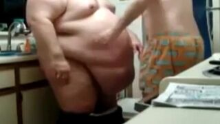 Chubby Daddy Barebacks a Young Man