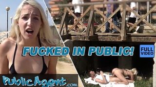 Public Agent - FULL VIDEO - Blonde beach babe in bikini has RISKY SEX IN PUBLIC