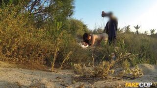 Sweet TEEN gets FUCKED in the ASS by Uniformed Cop on a NUDIST BEACH -