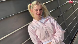 Cute German teen Ally03 gets fucked by older man after sucking his dick