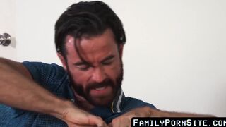 FamilyPornSite.com - Stepson's rough raw fuck and daddy's dominance