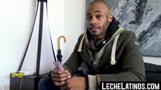 LecheLatinos.com - Muscular young Latino barebacked and fed cum for money in POV