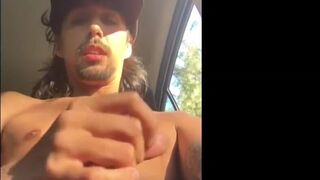 RealAltGuys.com - Sexy amateur films himself jacking and stroking his cock in his car