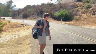 Hot Latin Couple Smashes Hitchhiking Slut