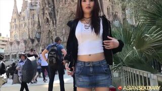 ASIANSEXDIARY Asian Tourist Fucks Big Dick American