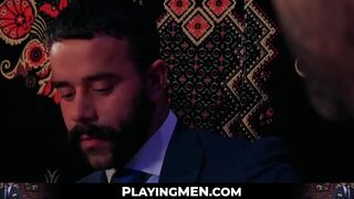 PlayingMen.com - Classy executives enjoy sloppy oral sex after playing cards with hea