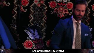 PlayingMen.com - Classy executives enjoy sloppy oral sex after playing cards with hea