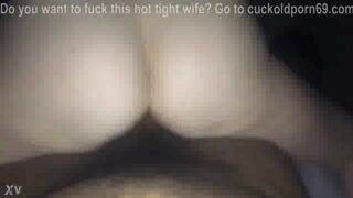 hotwife barebacks bbc bull and removes condom in front of cuck