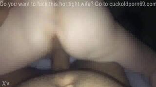 hotwife barebacks bbc bull and removes condom in front of cuck