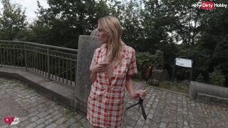 German outdoor fucking for amateur MILF leads to cum facial