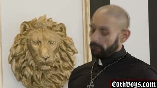 Bastian Karim a services Priest GIanni Gio worshipping his cock