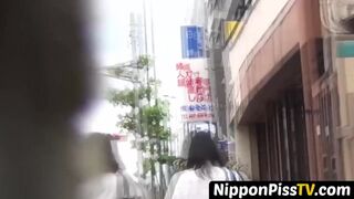 NipponPissTV.com - Real Japanese cuties filmed while peeing and having fun in public