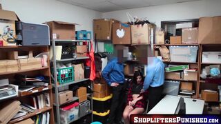 ShopliftersPunished.com - Teen shoplifter Audrey Royal fucked deep and hard by two se