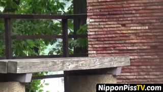 NipponPissTV.com - Naughty Japanese schoolgirl pissing in a public building openly