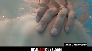 RealAltGuys.com - Young tattooed skater twink gets his cock deepthroated in the pool