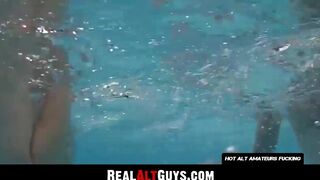 RealAltGuys.com - Young tattooed skater twink gets his cock deepthroated in the pool