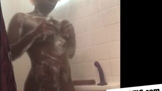 Double Penetration in the Shower with a Sex Toy