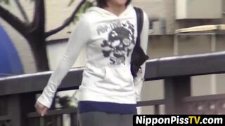 NipponPissTV.com - Japanese babe and her friend piss together out in public openly