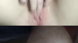 Cumming for a slim teen on video chat