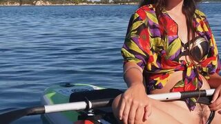 Public Flashing: Butt Plug & Pussy Exposed for Yachts & Fishermen