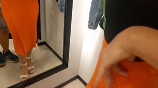 Redhead Babe Asked Me to Watch Her Try On Clothes in Public