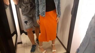 Redhead Babe Asked Me to Watch Her Try On Clothes in Public