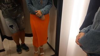 Redhead Babe Asked Me to Watch Her Try On Clothes in Public