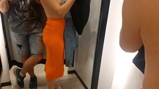 Redhead Babe Asked Me to Watch Her Try On Clothes in Public