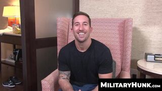 MilitaryHunk.com - Brad Powers jerks his fat and throbbing cock until he cums hard wi