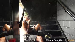 Slutty inked bottom Hakunabad offers his cock starved asshole to BBC stud Romance