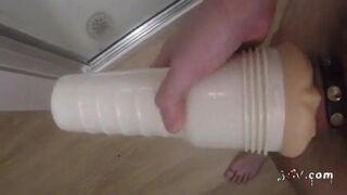 Big Cock Tease with Fleshlight and Cock Ring