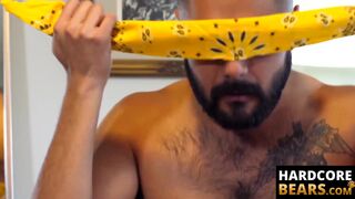 HardcoreBears.com - Hairy bear strokes his cock thinking about getting fucked hard