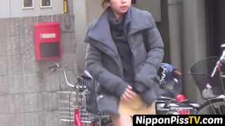 NipponPissTV.com - Japanese amateur babe pissing like a naughty lady she is in public