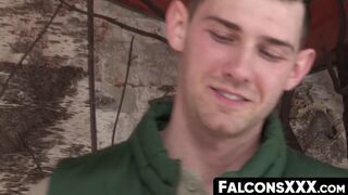 FalconsXXX.com - Fit homo Jacob Peterson's ass is licked and filled with raw cock