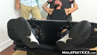 MaleFeetXXX.com - Tony S's uncontrollable laughter during a hairy guy's tickling torm