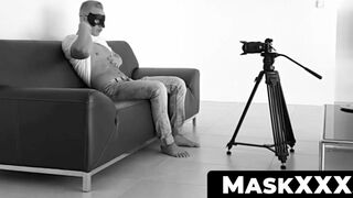 MaskXXX.com - Disguised hunk jacking off his really big cock with ease