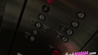 Public Elevator Quickie - Amateur Teen Gets Anal Creampie