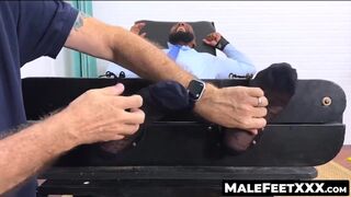 MaleFeetXXX.com - Bearded Dallas bound and tickled on his feet by a hairy guy's persi