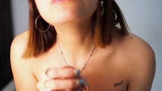 Big Dildo JOI in Spanish - Tattooed Brunette Solo