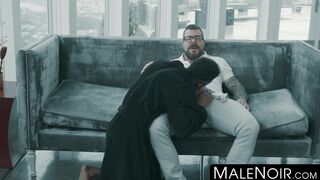 MaleNoir.com - Rocco Steele stuffs his fat cock inside black jock's tight asshole raw