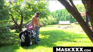 MaskXXX.com - Zack's bearded muscular biker persona gets wild outdoors