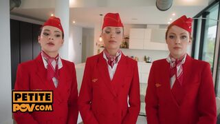 All girl air steward trio turns fourway with Angelika Grays, Cherry Candle and Matty Mila Perez